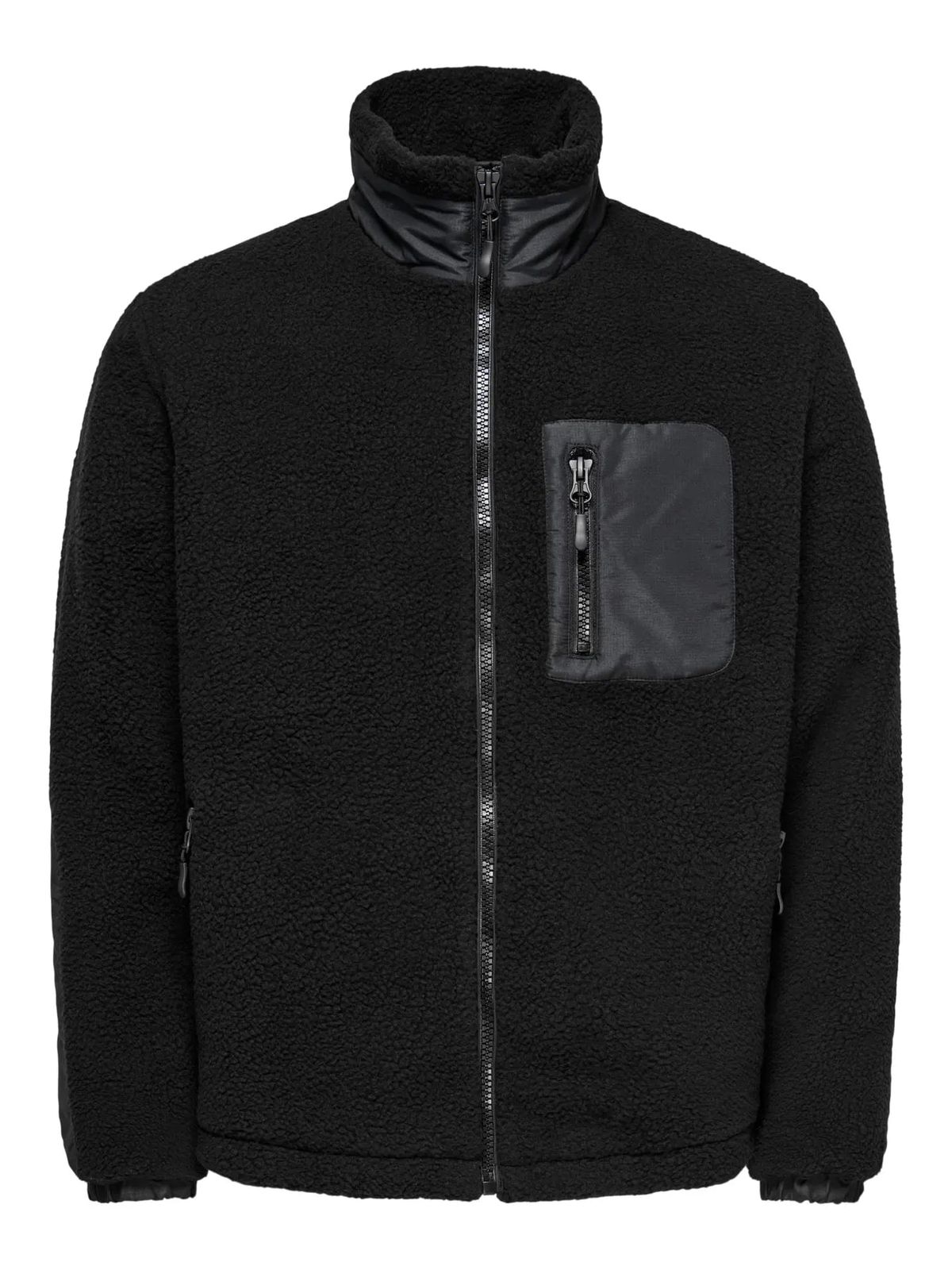 Chaqueta con cremallera teddy Jack & Jones Black 4XL