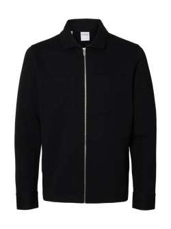 Chaqueta con cremallera y bolsillos Selected Black