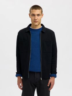 Chaqueta con cremallera y bolsillos Selected Black