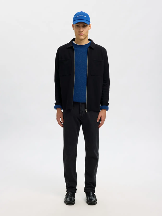 Chaqueta con cremallera y bolsillos Selected Black