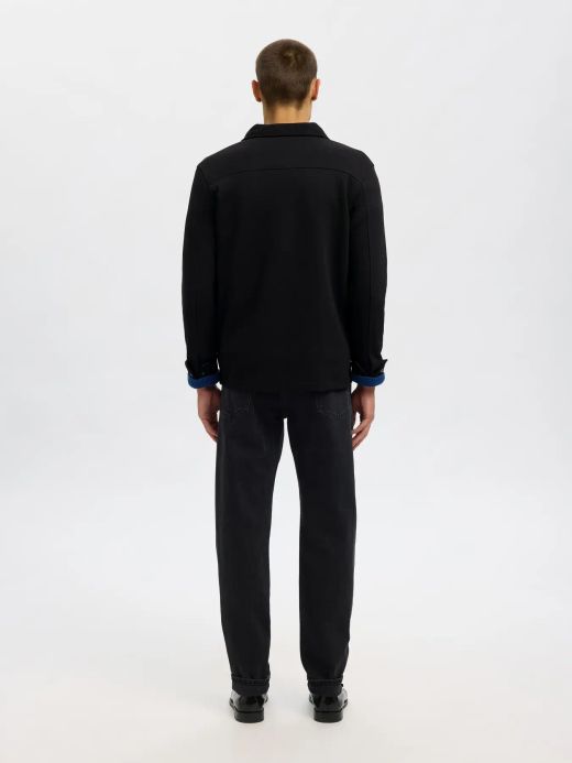 Chaqueta con cremallera y bolsillos Selected Black