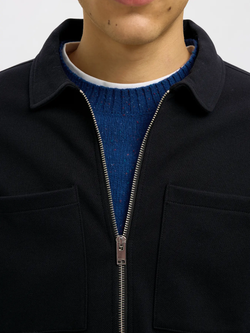 Chaqueta con cremallera y bolsillos Selected Black