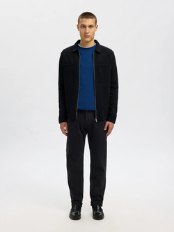 Chaqueta con cremallera y bolsillos Selected Black