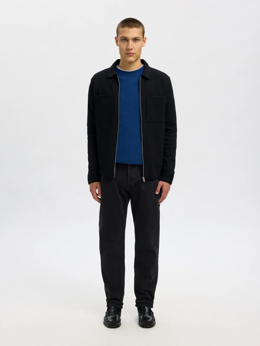 Chaqueta con cremallera y bolsillos Selected Black