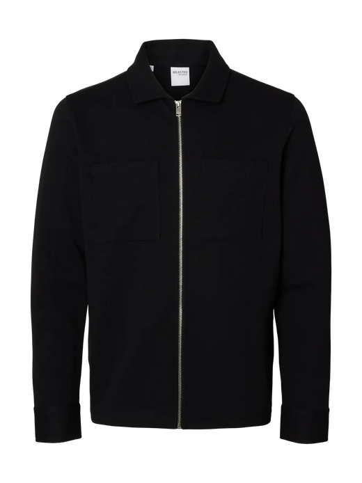 Chaqueta con cremallera y bolsillos Selected Black