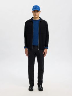 Chaqueta con cremallera y bolsillos Selected Black