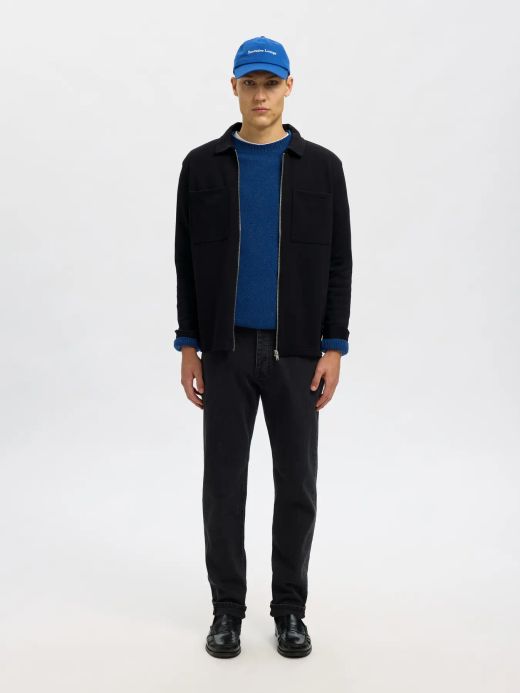 Chaqueta con cremallera y bolsillos Selected Black