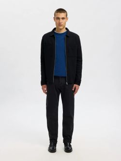 Chaqueta con cremallera y bolsillos Selected Black