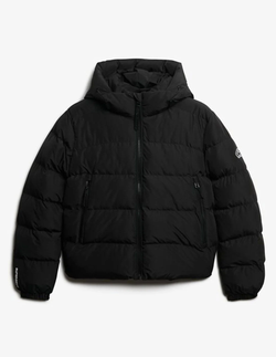 Chaqueta corta con capucha alcochada Superdry Black