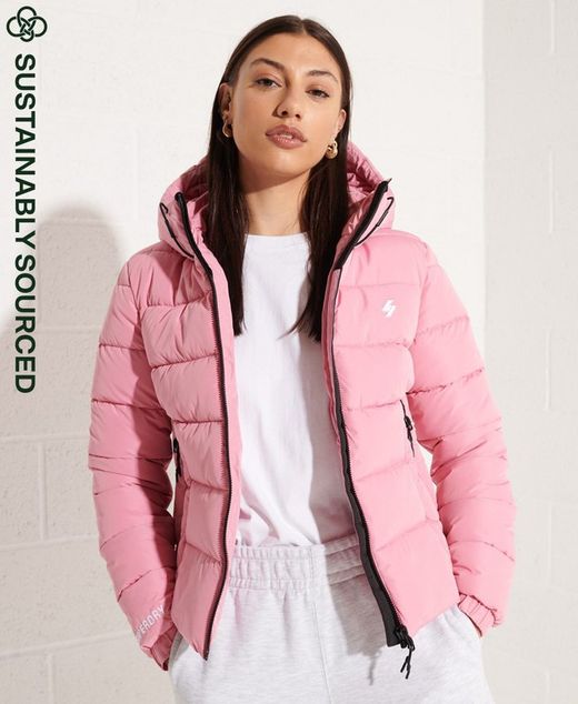 Chaqueta corta con capucha alcochada Superdry Montauk Teal