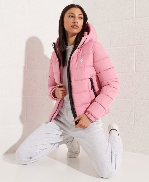 Chaqueta corta con capucha alcochada Superdry Montauk Teal