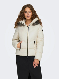Chaqueta corta con capucha con pelo Only Birch