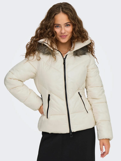 Chaqueta corta con capucha con pelo Only Birch
