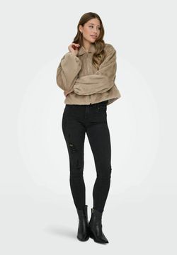 Chaqueta corta con cremallera de pelo Only Silver Mink