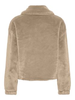 Chaqueta corta con cremallera de pelo Only Silver Mink