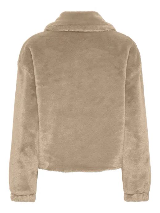 Chaqueta corta con cremallera de pelo Only Silver Mink