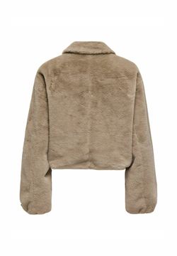 Chaqueta corta con cremallera de pelo Only Silver Mink