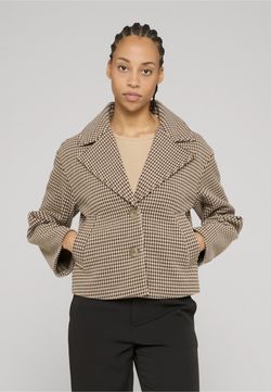 Chaqueta corta con estampado pata de gallo Noisy May Silver Lining
