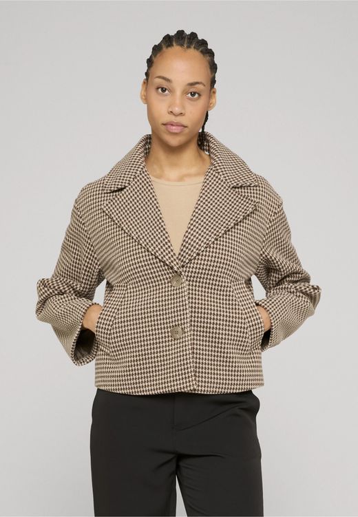 Chaqueta corta con estampado pata de gallo Noisy May Silver Lining