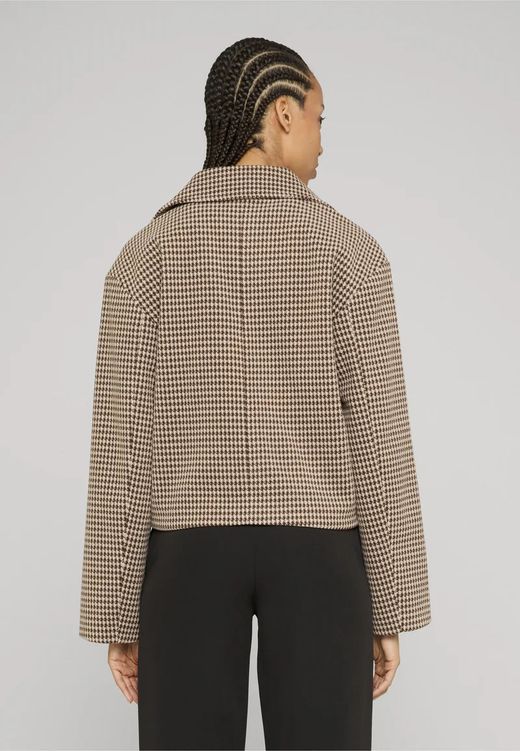 Chaqueta corta con estampado pata de gallo Noisy May Silver Lining