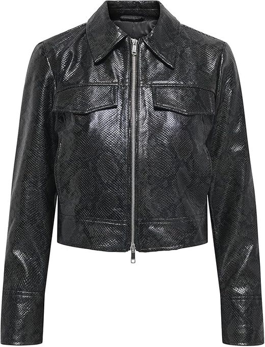 Chaqueta corta con estampado piel de serpiente Only Pineneedle
