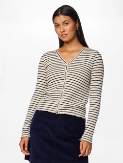 Chaqueta corta con rayas y botones Pieces Birch
