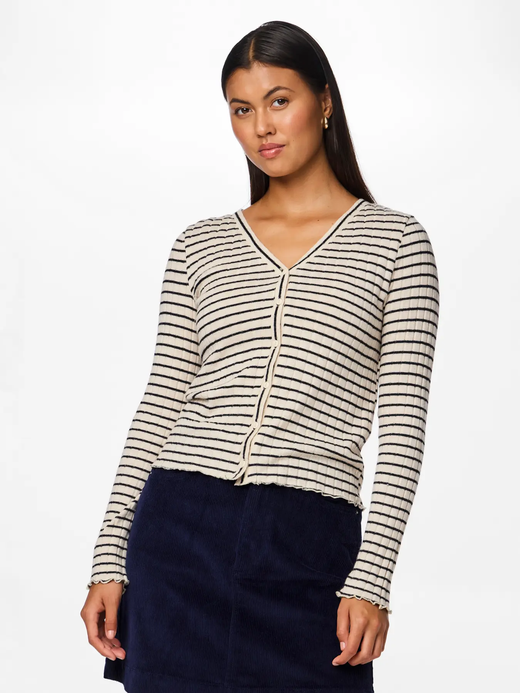 Chaqueta corta con rayas y botones Pieces Birch