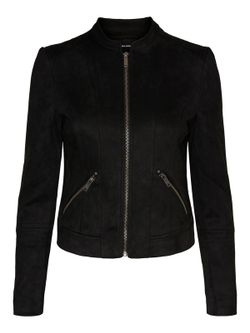Vero Moda Schwarze Samtjacke mit kurzem Reißverschluss