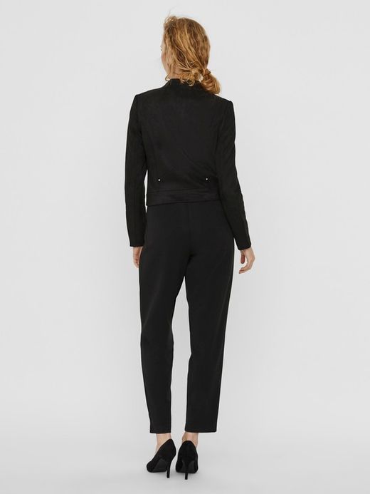 Vero Moda Schwarze Samtjacke mit kurzem Reißverschluss
