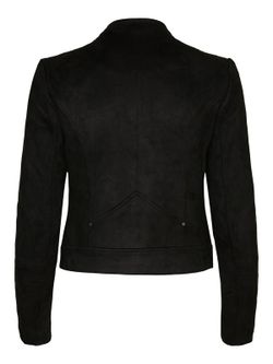 Vero Moda Schwarze Samtjacke mit kurzem Reißverschluss