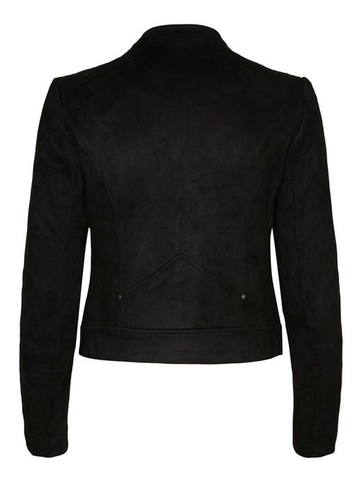 Vero Moda Schwarze Samtjacke mit kurzem Reißverschluss
