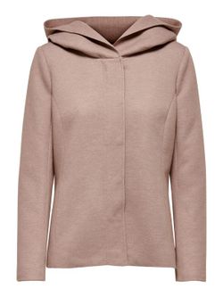 Chaqueta corta jaspeada con capucha Only Mocha Mousse