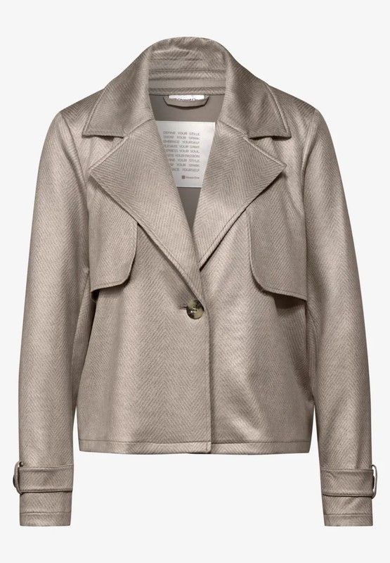 Chaqueta corta solapada con espiga Street One Beige 32