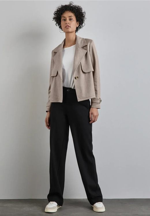 Chaqueta corta solapada con espiga Street One Beige