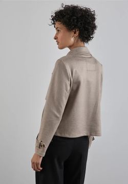 Chaqueta corta solapada con espiga Street One Beige