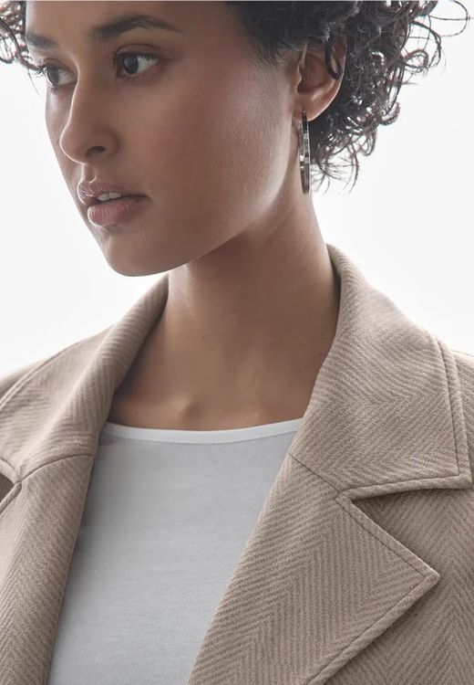 Chaqueta corta solapada con espiga Street One Beige