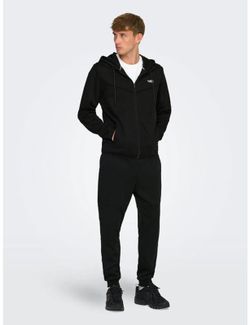 Chaqueta de chándal con cremallera y capucha Only & Sons Black