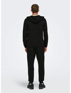 Chaqueta de chándal con cremallera y capucha Only & Sons Black