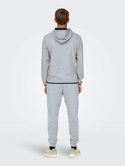 Chaqueta de chándal con cremallera y capucha Only & Sons Light Grey Mela