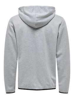 Chaqueta de chándal con cremallera y capucha Only & Sons Light Grey Mela