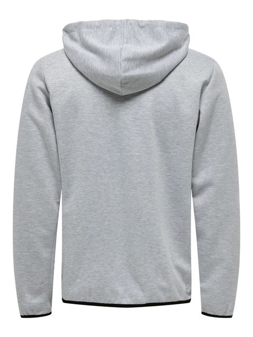 Chaqueta de chándal con cremallera y capucha Only & Sons Light Grey Mela