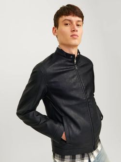 Chaqueta de polipiel con cremallera Jack & Jones Black