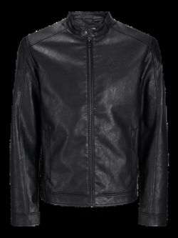 Chaqueta de polipiel con cremallera Jack & Jones Black