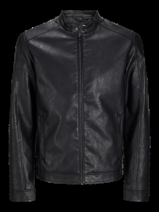 Chaqueta de polipiel con cremallera Jack & Jones Black