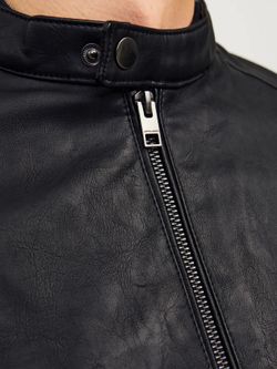 Chaqueta de polipiel con cremallera Jack & Jones Black