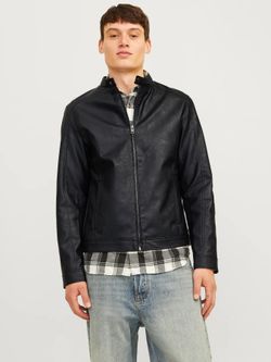 Chaqueta de polipiel con cremallera Jack & Jones Black