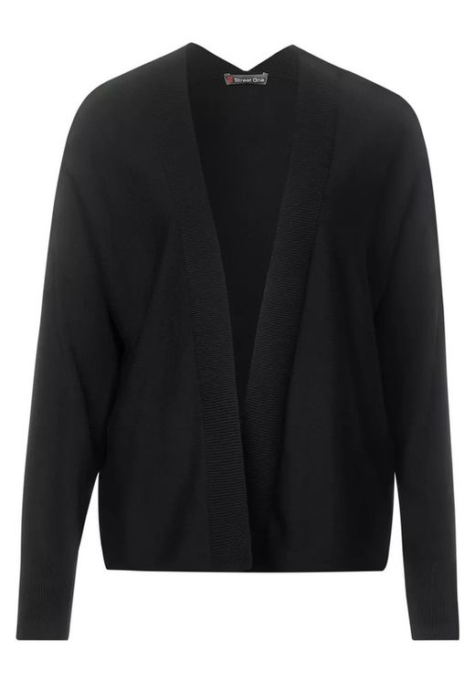 Chaqueta de punto básica sin botones Street One Black