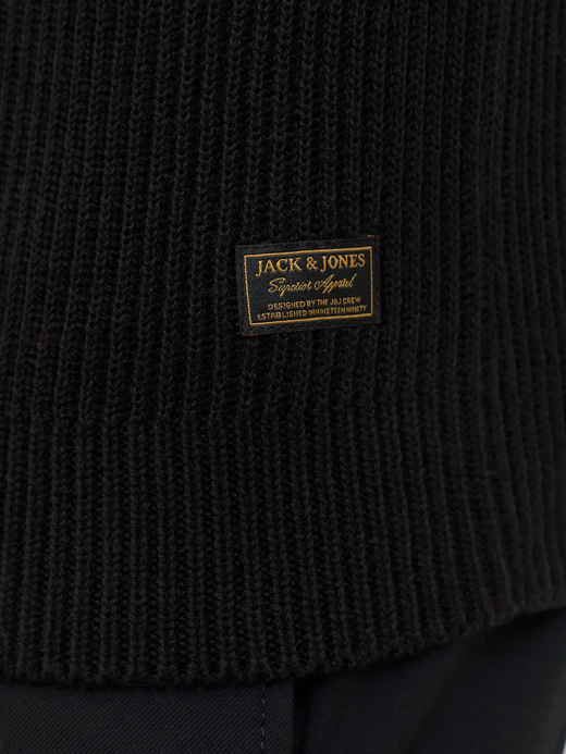 Chaqueta de punto canalé Jack & Jones Black