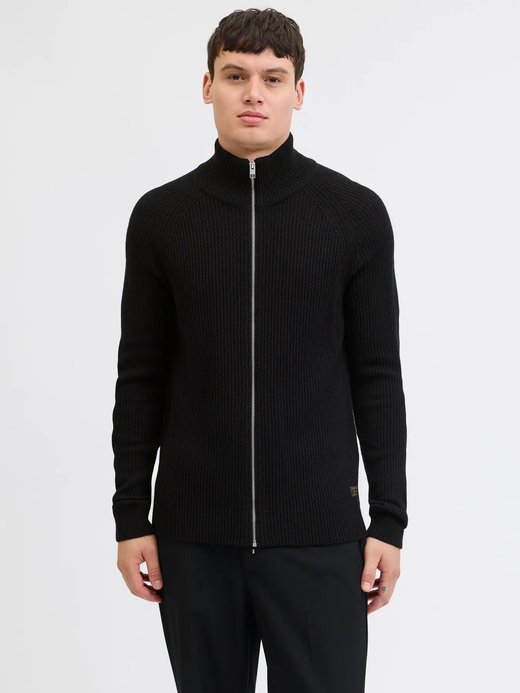 Chaqueta de punto canalé Jack & Jones Black