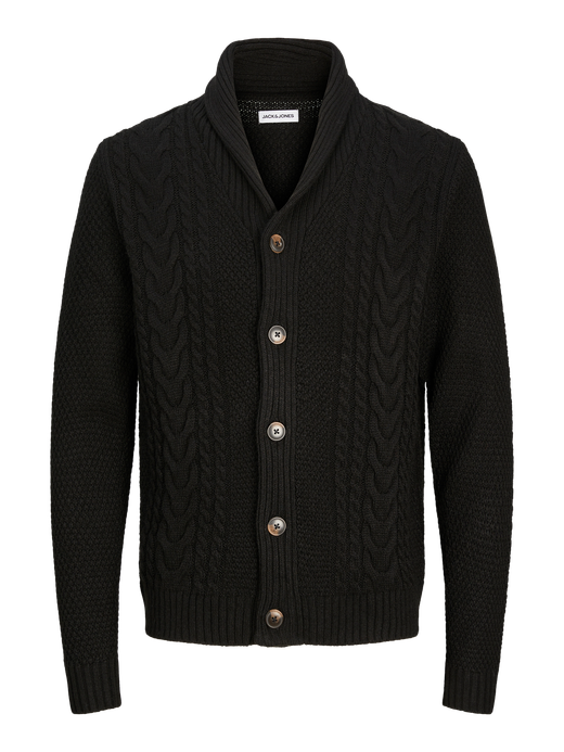 Chaqueta de punto con botones y trenzas Jack & Jones Black